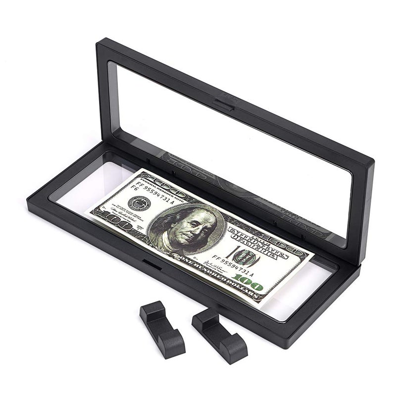 Skelang 3 Pcs 3D Floating Display Case, Black Display Stand Holder 9"Ã—3.54"Ã—0.75"(LÃ—WÃ—H Suspension Frame for AA Medallion, Antique Challenge Coins, Chip, Jewelry, Pin - Image 3